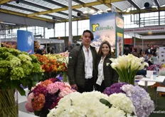 Davidson Giraldo and Catalina Sanin of Gutimilko, Colombian grower of among others hydrangea alstroemerias, roses, callas and asters.